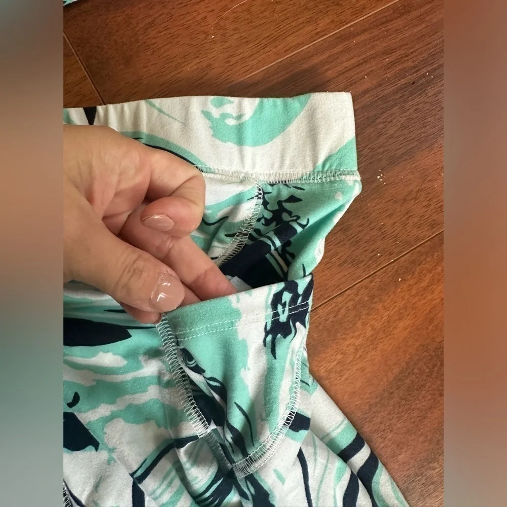 Girls workout set marbled teal